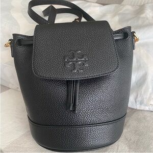 Tory Burch Black Bucket Backpack